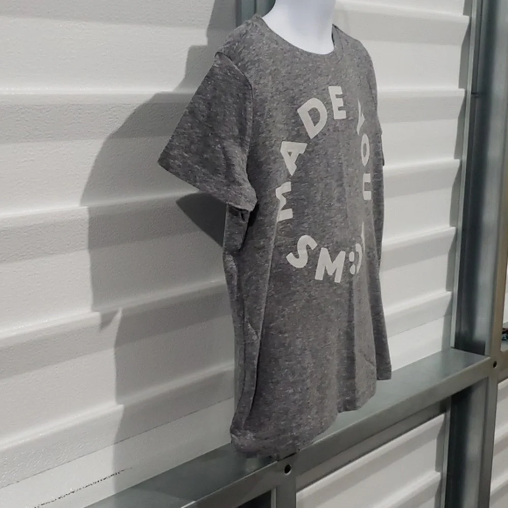 Gymboree Made You Smile Grey and White Tee‎ Shirt